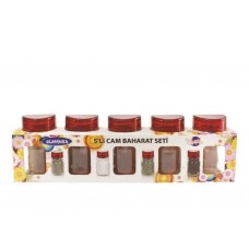 5Lİ CAM BAHARAT SETİ                              