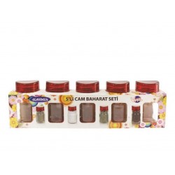 5Lİ CAM BAHARAT SETİ                              