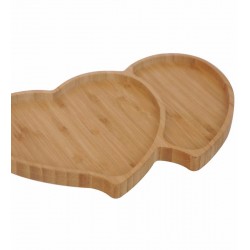 BAMBU 2Lİ KALPLİ SERVİS TABAĞI                            